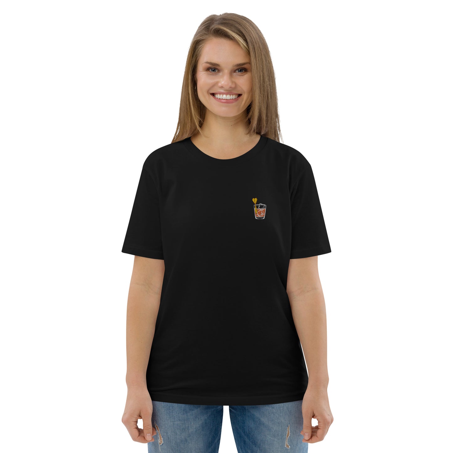 Jacky for Check | Besticktes Frauen Bio-Baumwoll-T-Shirt