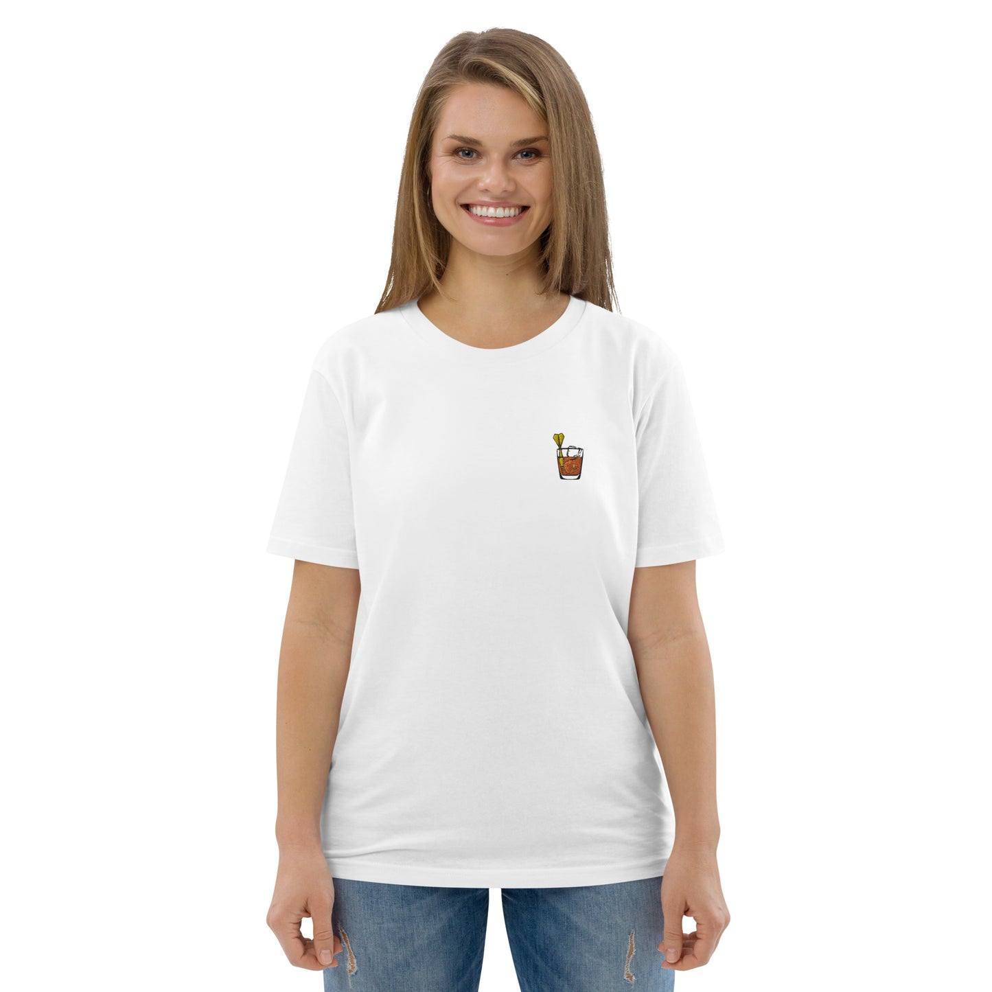 Jacky for Check | Besticktes Frauen Bio-Baumwoll-T-Shirt
