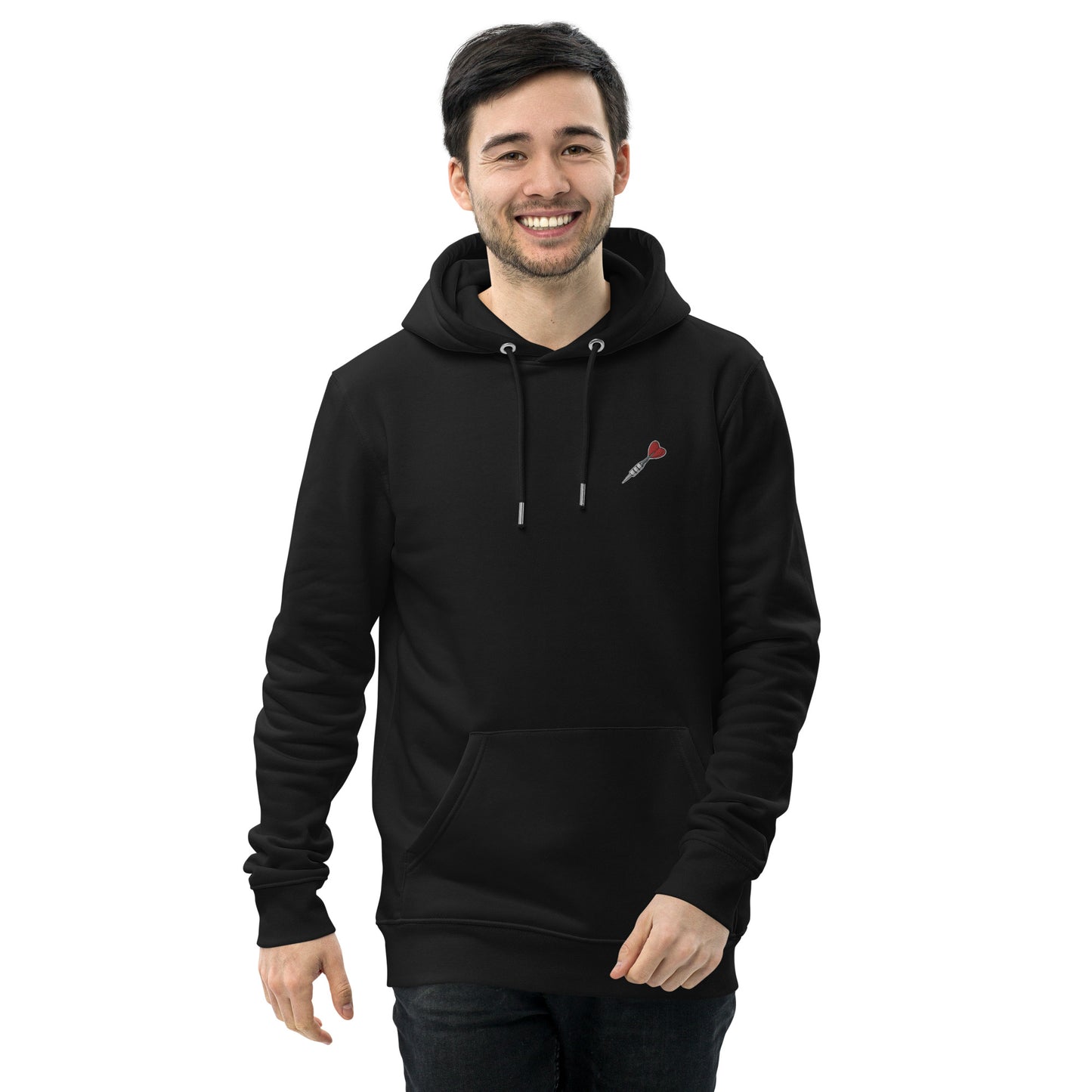 Nur ein Dart! | Bestickter Männer Bio Baumwoll Hoodie