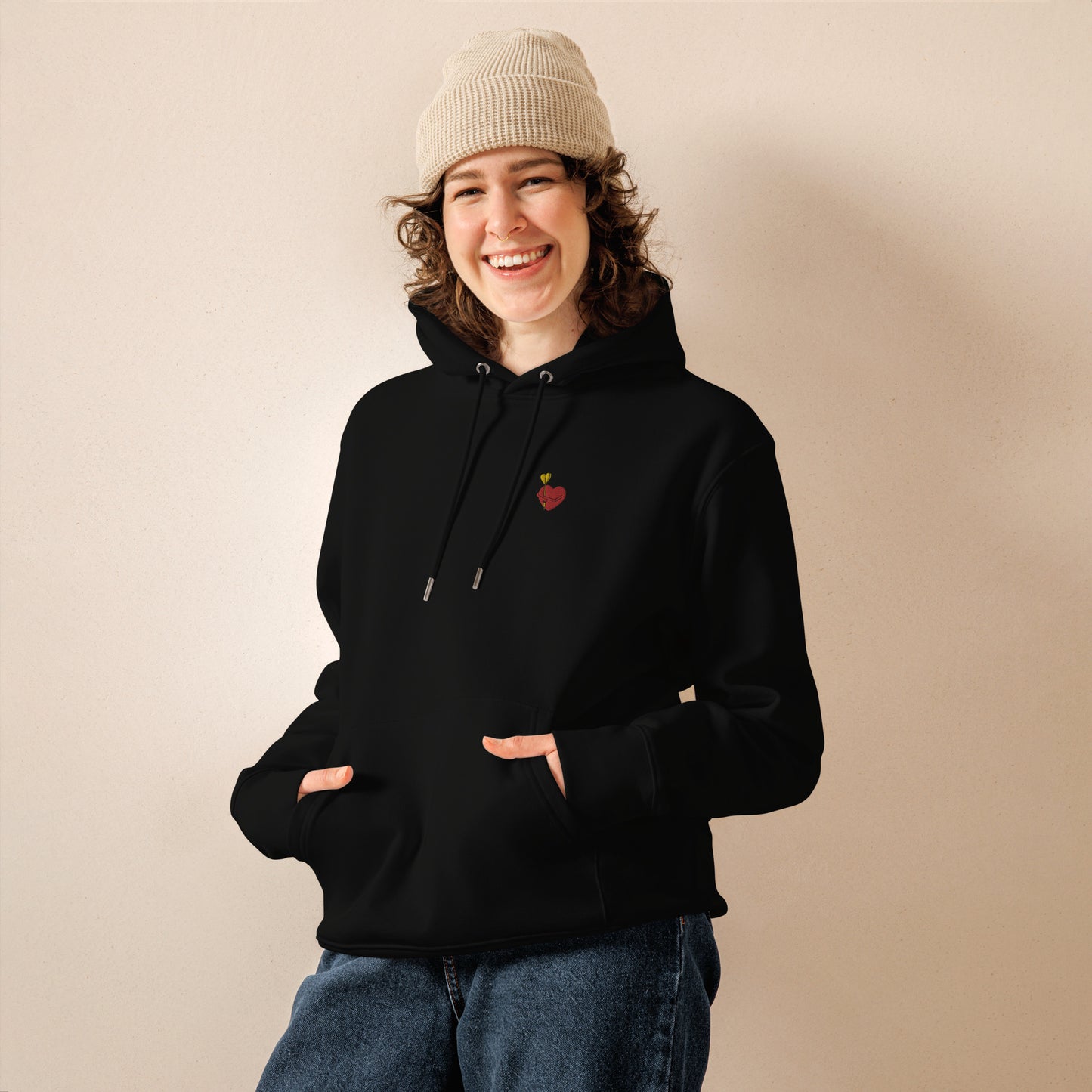 Pfeilhalter | Bestickter Frauen Bio Baumwoll Hoodie