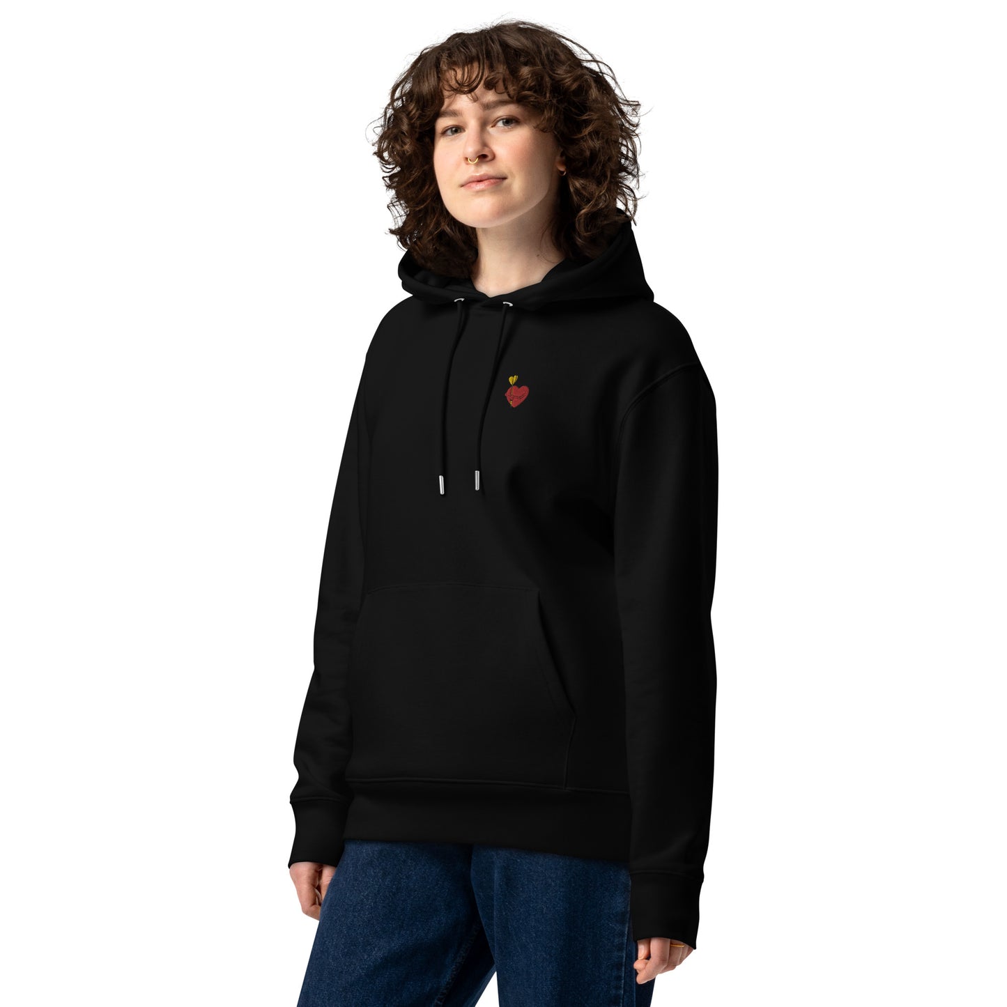 Pfeilhalter | Bestickter Frauen Bio Baumwoll Hoodie