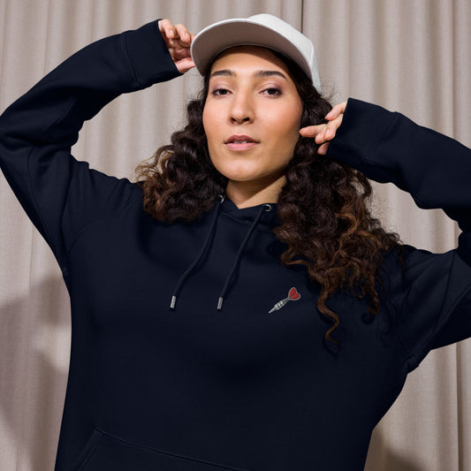 Nur ein Dart! | Bestickter Frauen Bio Baumwoll Hoodie
