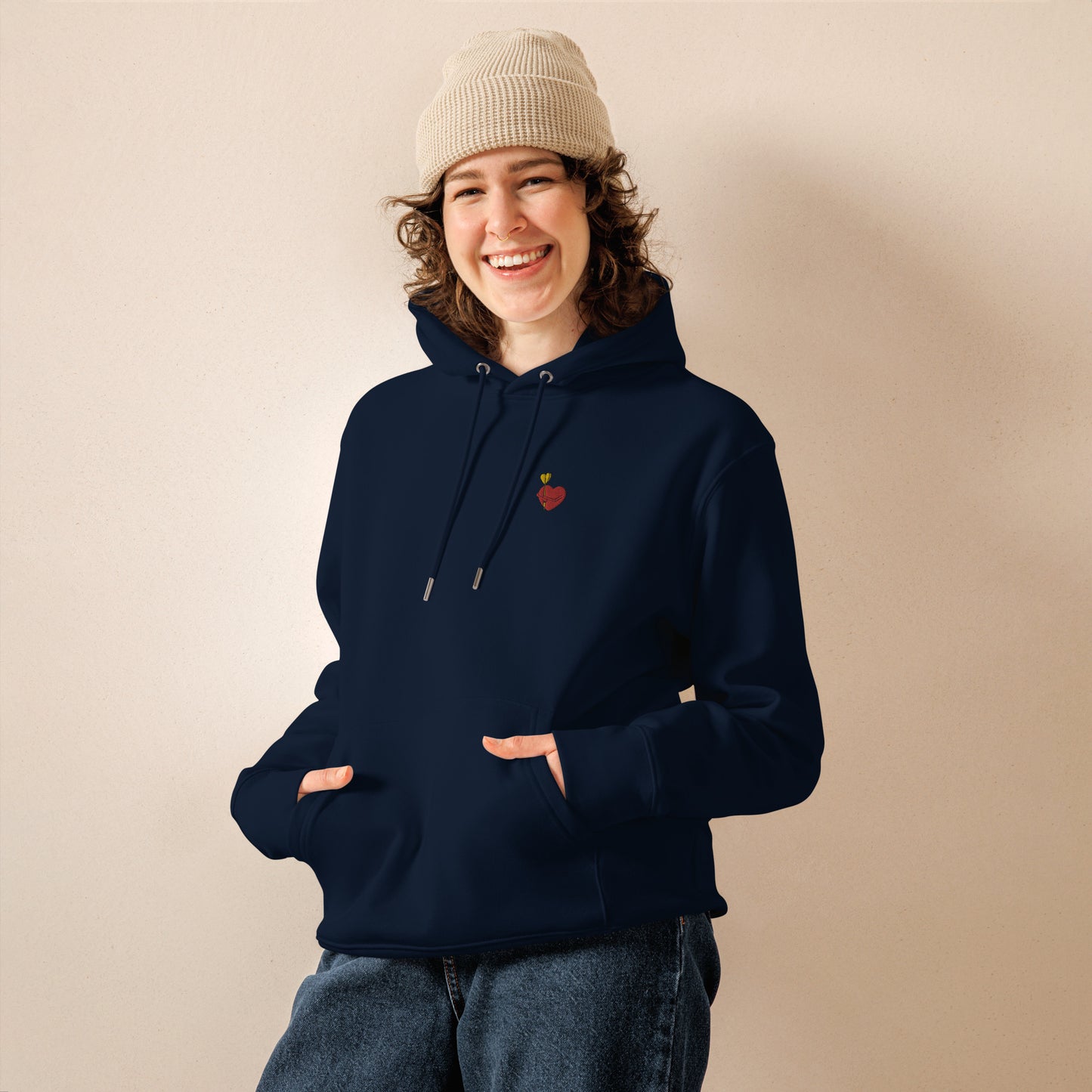 Pfeilhalter | Bestickter Frauen Bio Baumwoll Hoodie