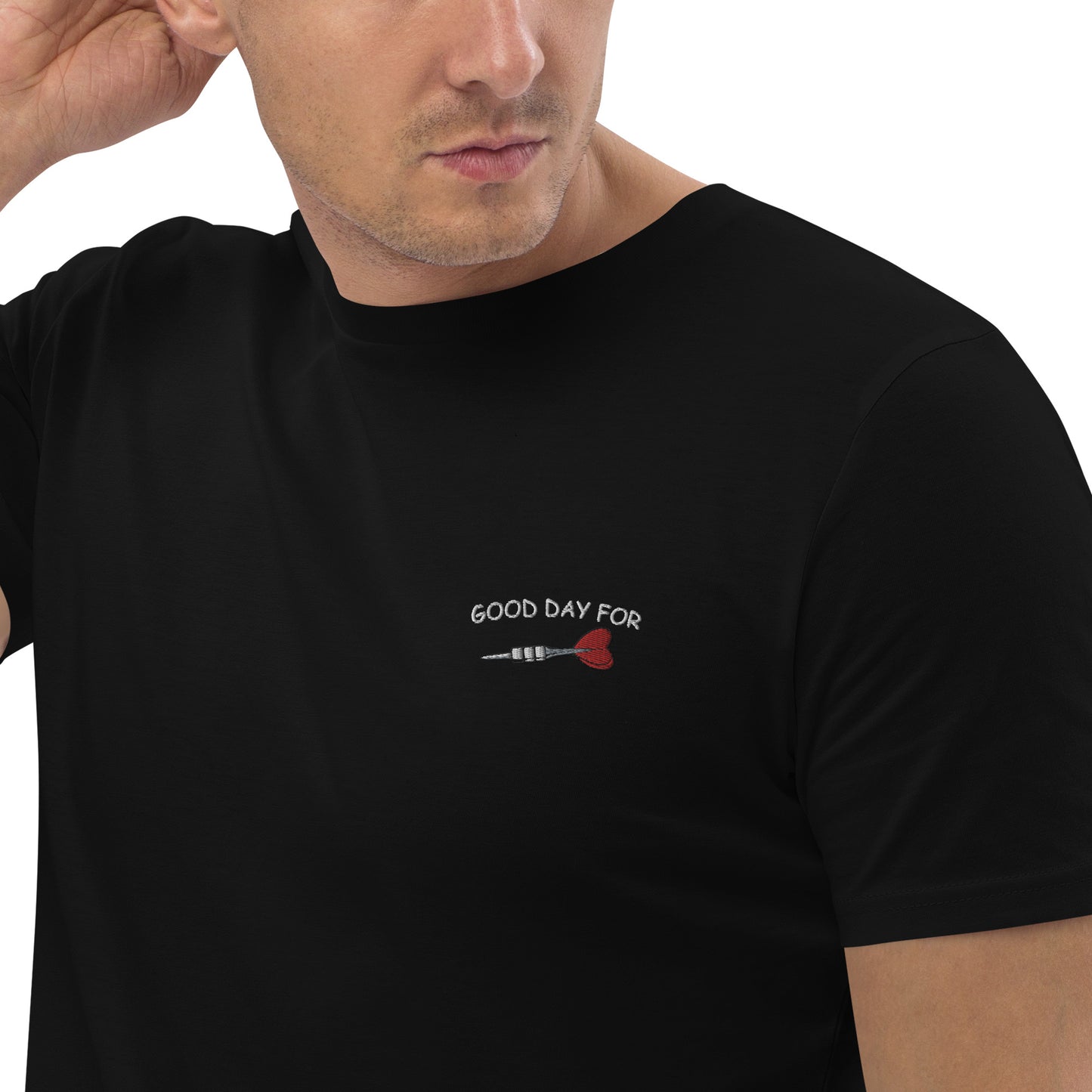 Good Day for Dart | Besticktes Männer Bio Baumwoll T-Shirt